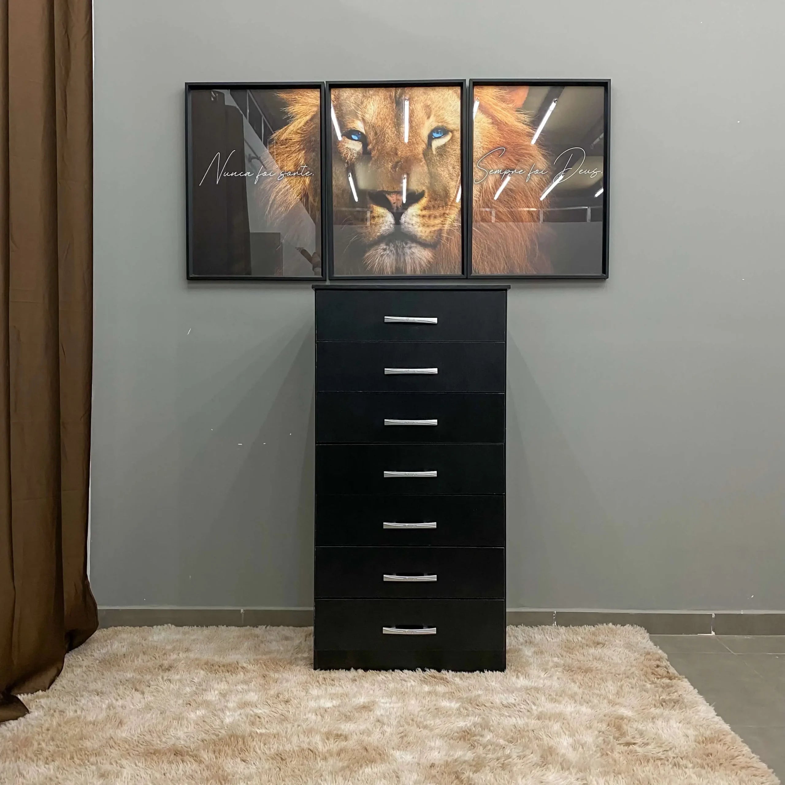 Cômoda 7 Gavetas Evidencia preto