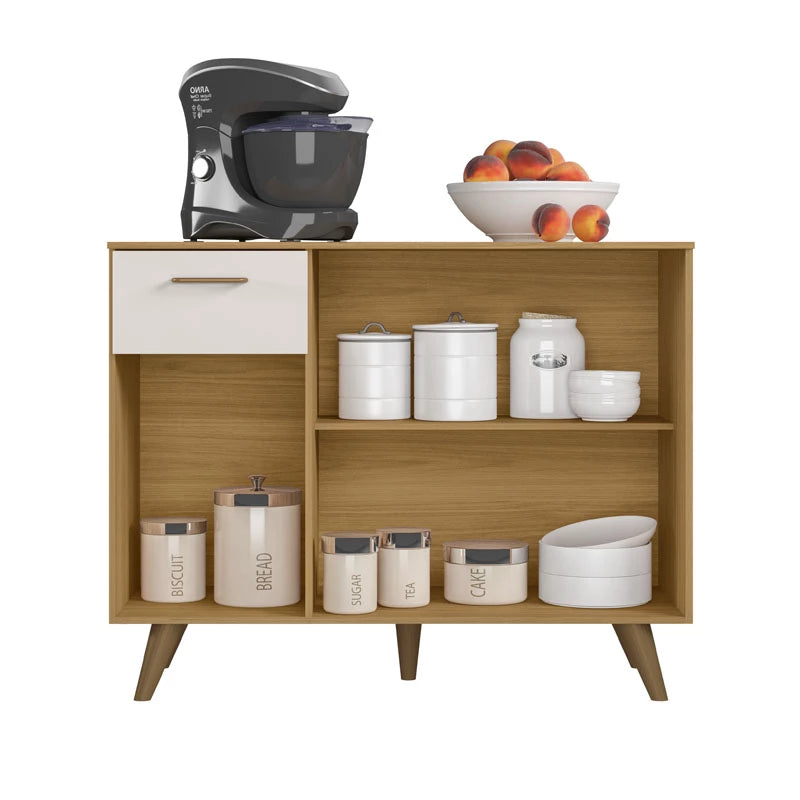 Balcão Cozinha Olinda Larg. 1.05m Freijó/Off Poliman - Móveis furniture