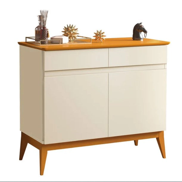 Buffet Magnum 90cm 2 Portas 2 Gavetas EDN Off White Cedro - Móveis furniture