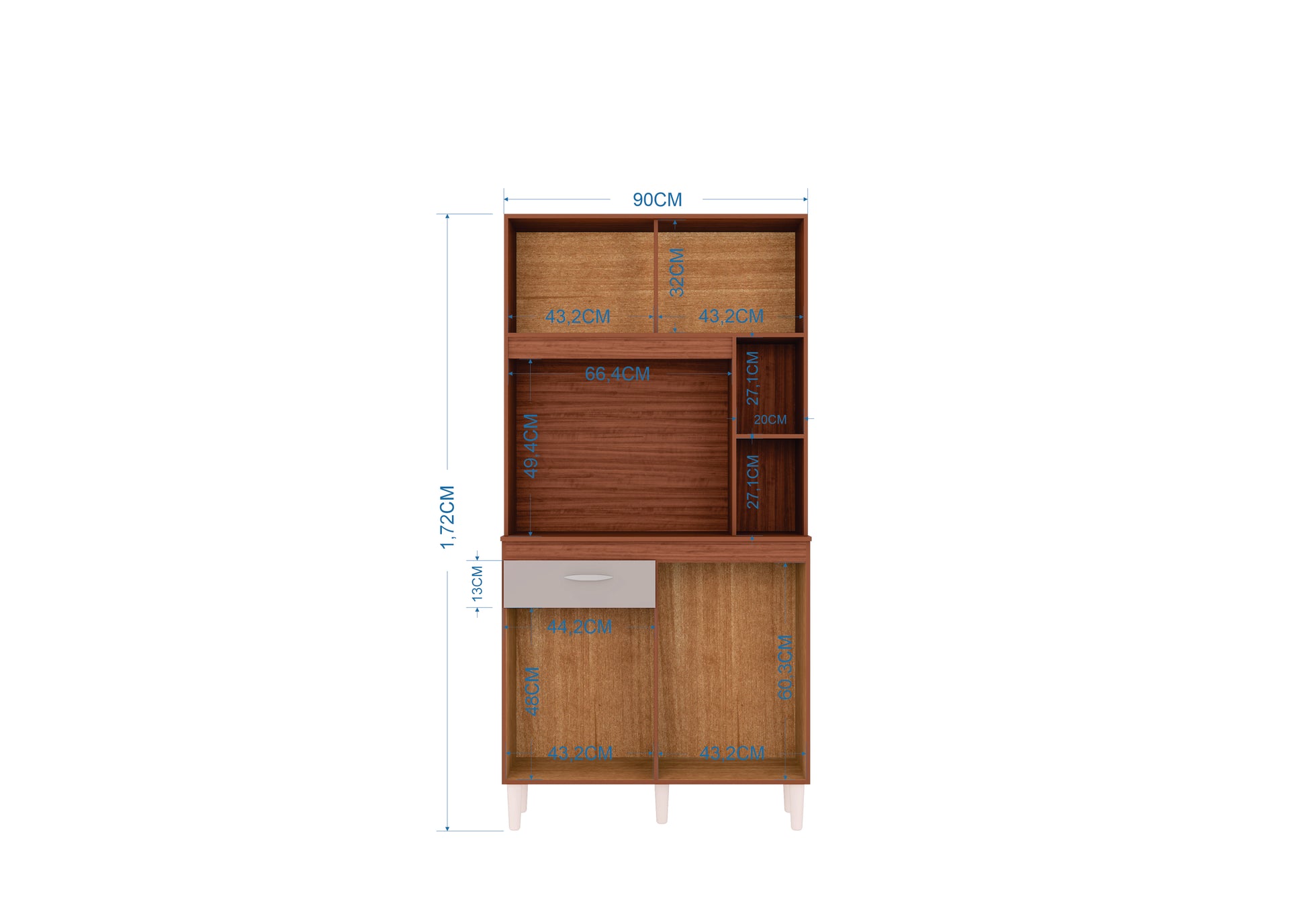 A881.Kit Cozinha Duda 90 4P1G Branco - Móveis furniture
