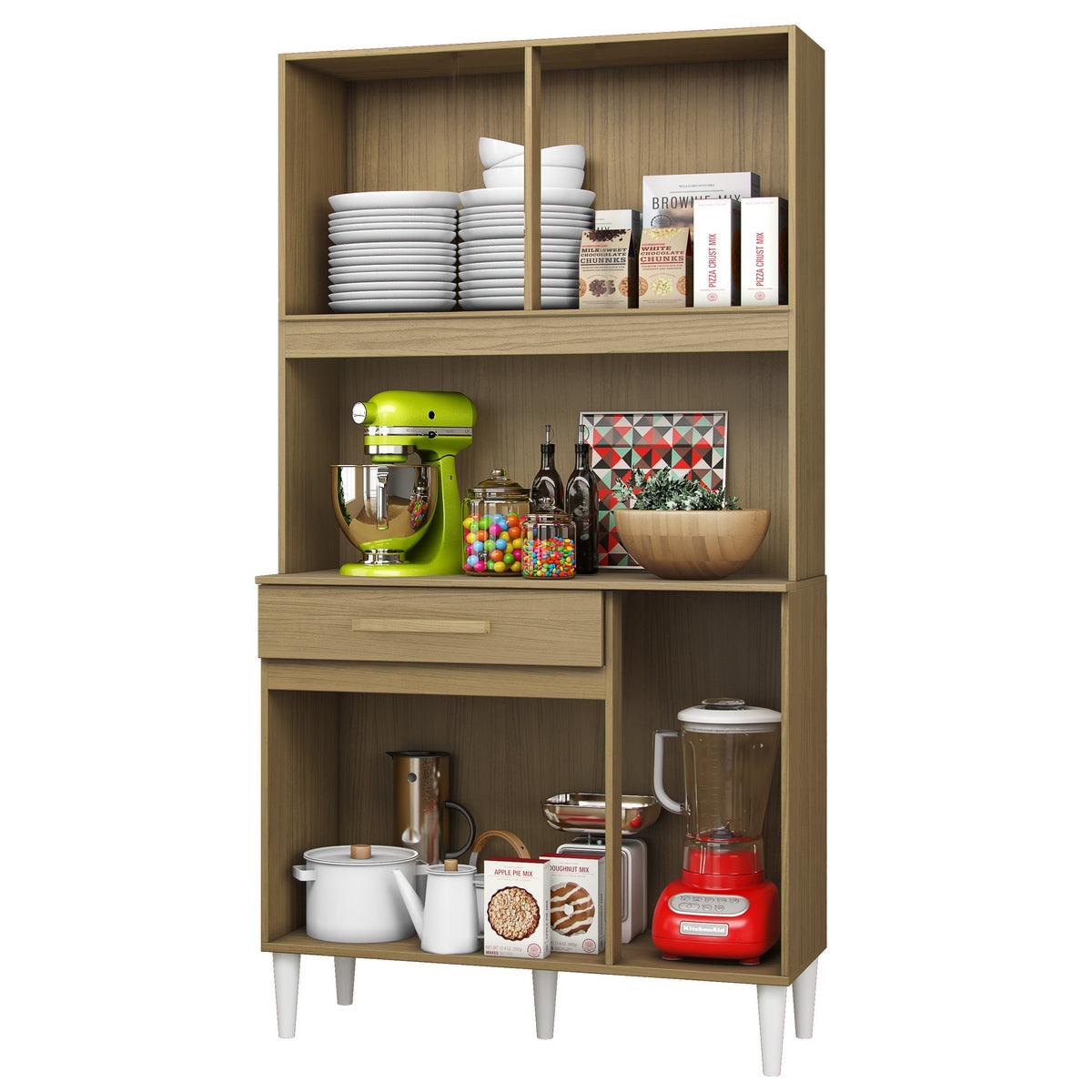 Kit Cozinha 4P1G 0,91 m Atacama/Off White – ARAMÓVEIS