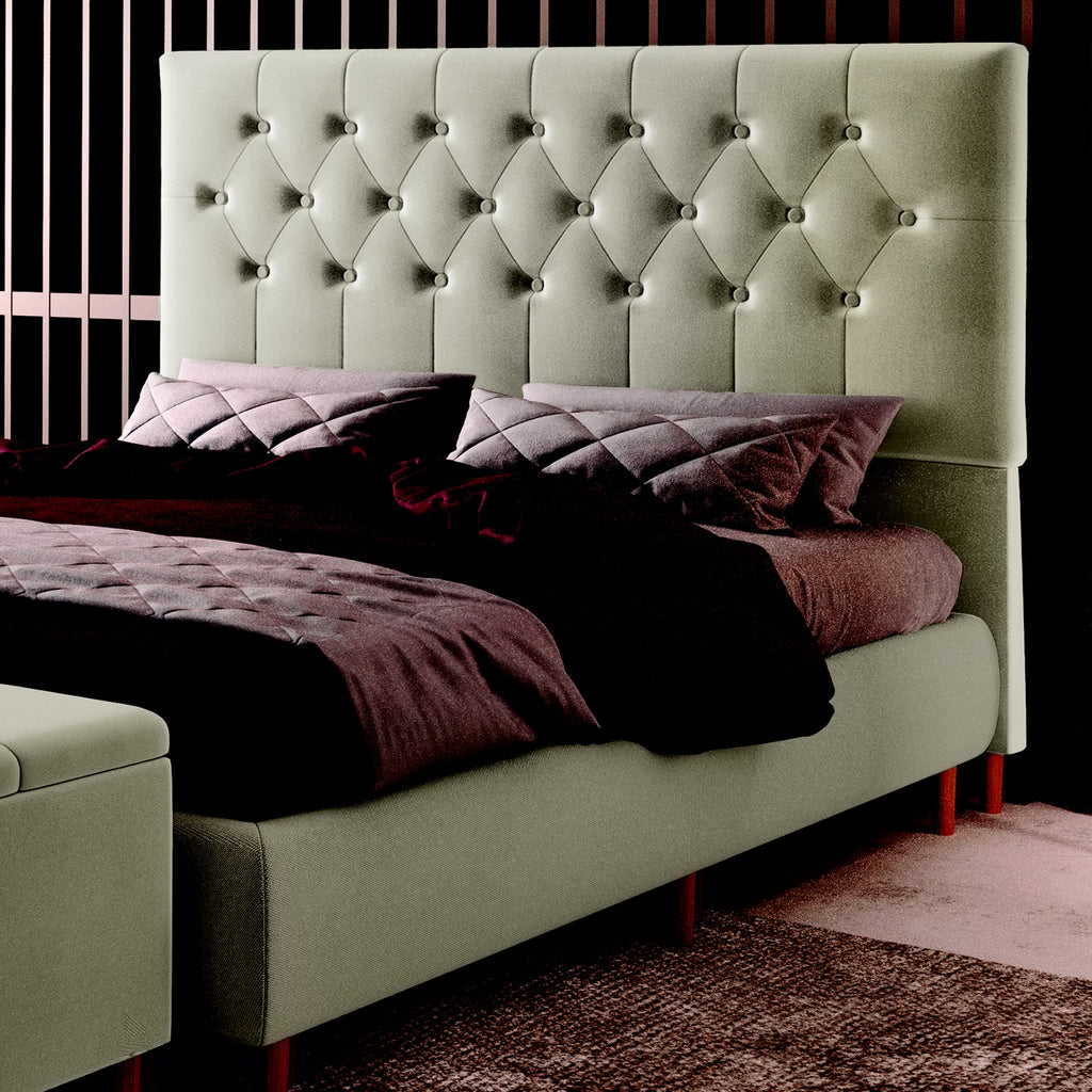 Cabeceira Casal Turim Veludo Bege B015 – LARMÓVEIS/TREVO ESTOFADOS