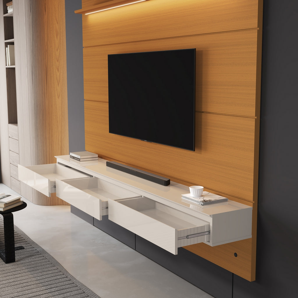 Home Suspenso até 75″ Norton 1.8 Cedro/Off White – EDN MÓVEIS