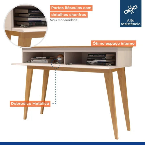 Aparador 2 Portas Belíssima Valdemóveis Off White/Cinamomo - Móveis furniture