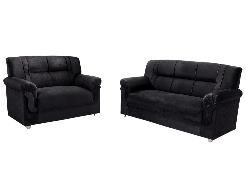 Conjunto de sofá 2 x 3 lugares REF 5014 – Preto - Móveis furniture