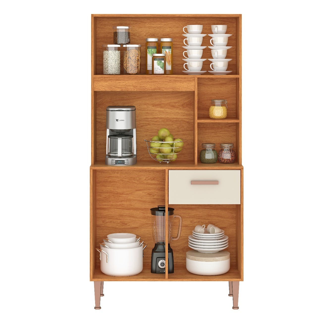 Kit Cozinha Dália C211 0,90 m Cinamono/Off White – FELLICCI