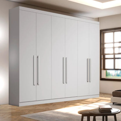 Roupeiro 6 Portas Larg. 2.70m Genova Branco Bianchi - Móveis furniture