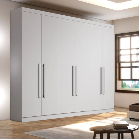 Roupeiro 6 Portas Larg. 2.70m Genova Branco Bianchi - Móveis furniture