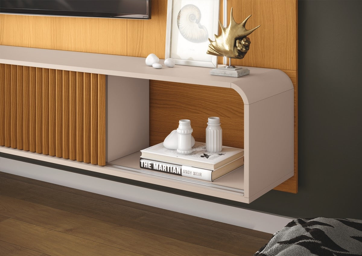 Home Suspenso até 85″ Empire Cinamono/Off White – HB MÓVEIS