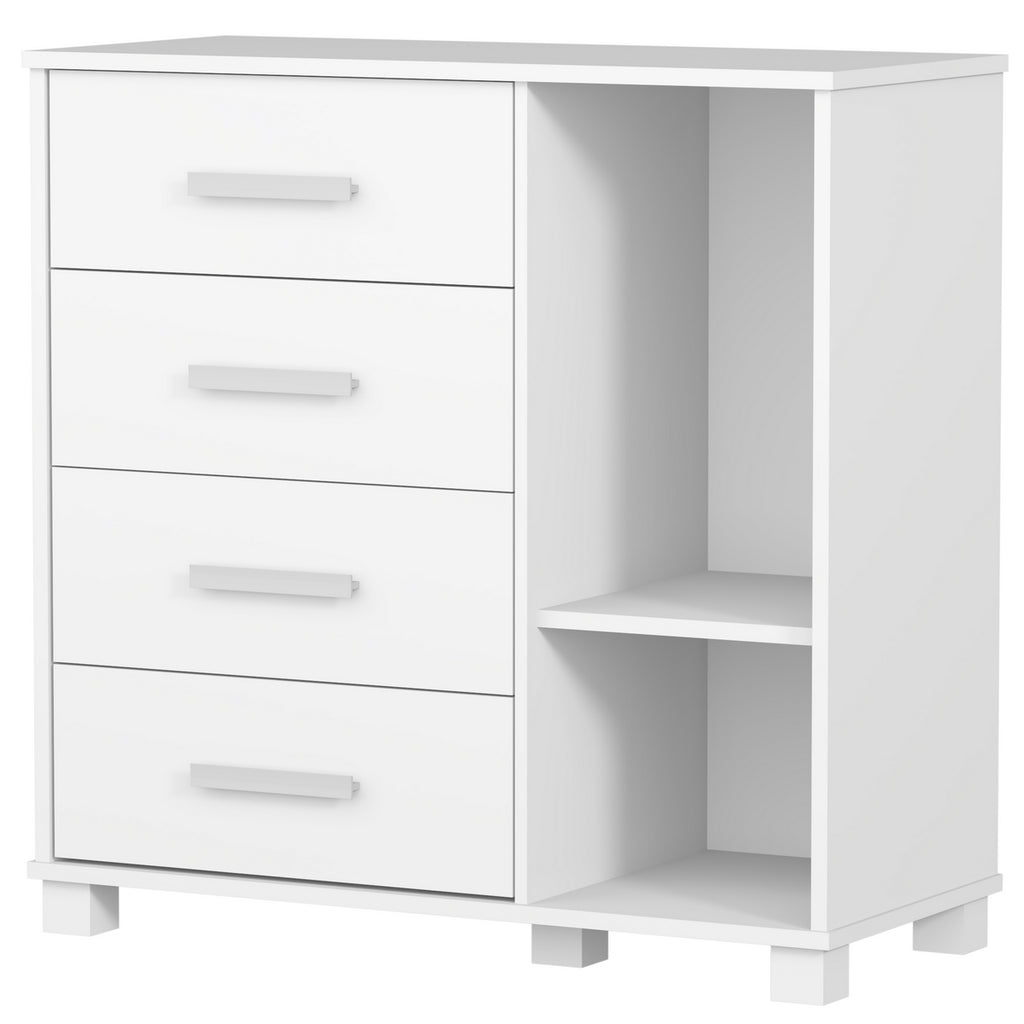 Cômoda 4 Gavetas com Sapateira Lívia Branco(Sem adesivo) – MADEC/VJ MÓVEIS