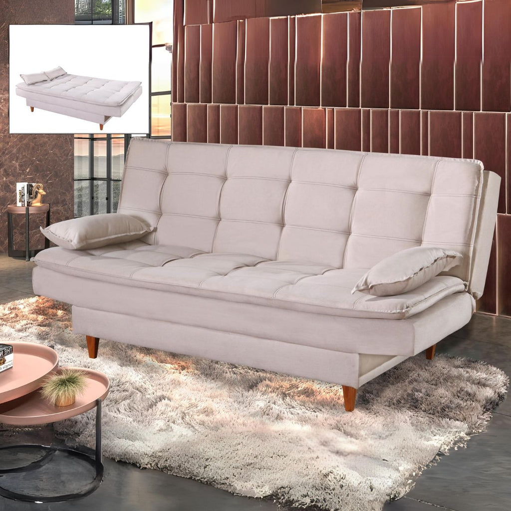Sofá Cama Premium 1,80 m Bege – LUXURY ESTOFADOS - Móveis furniture