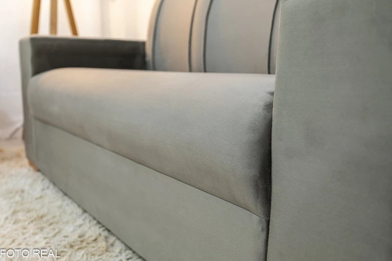 Sofá 3 e 2 lugares Maceió Veludo Cinza - Móveis furniture