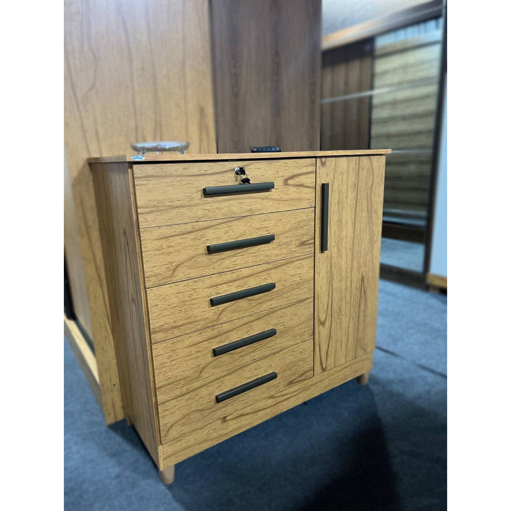 Cômoda Vitória com 5 Gavetas e 1 Porta Cinamomo - Móveis furniture