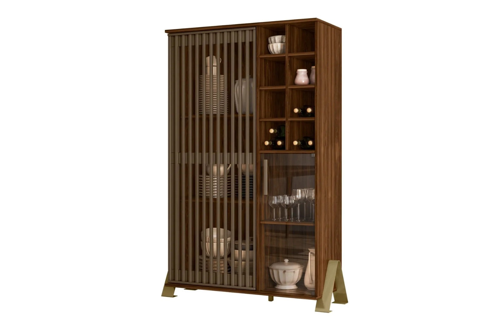 Cristaleira Metallic Palissandro - Móveis furniture