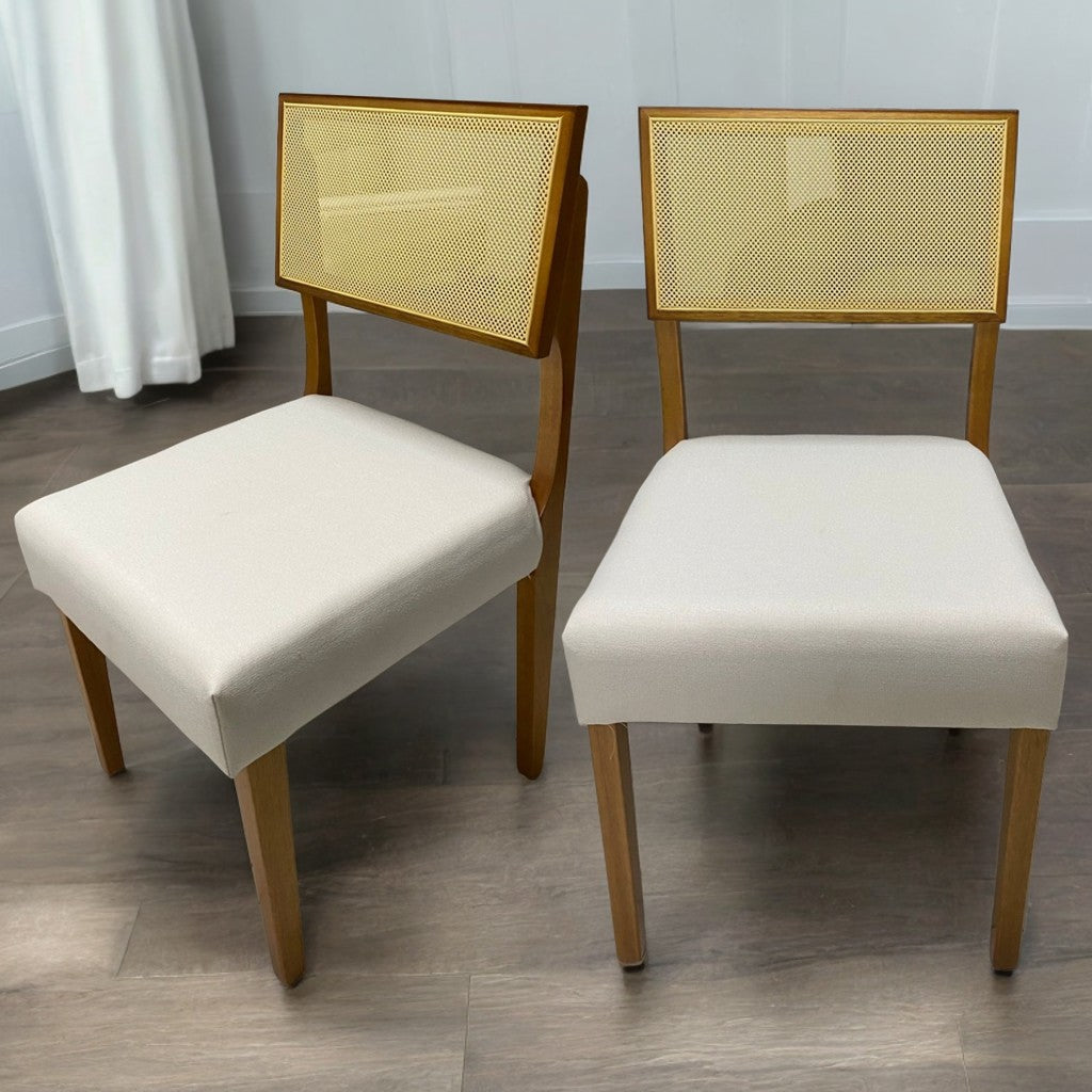 Kit 2 Cadeiras Grécia Mel/Veludo beje – HR MOVELARIA