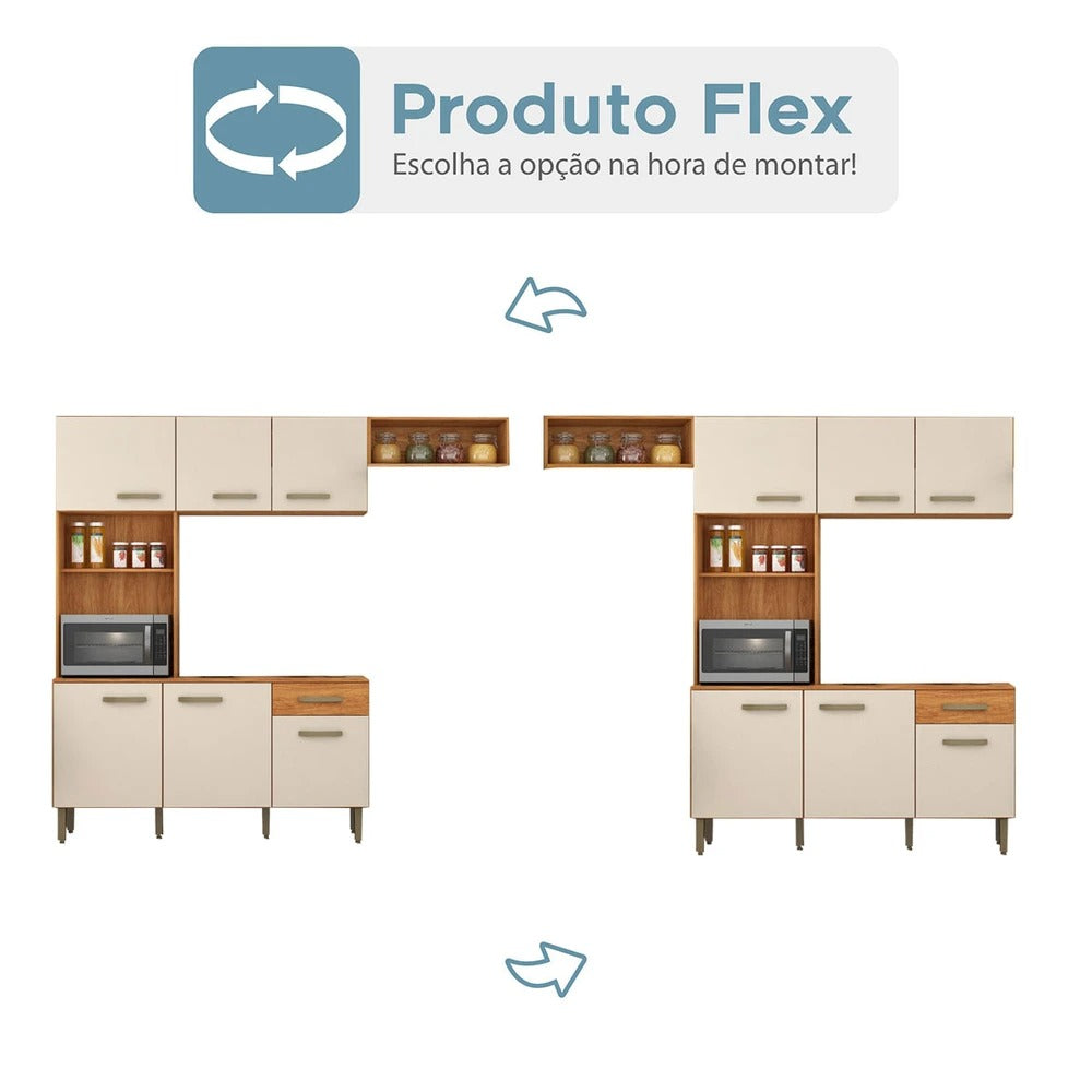 Cozinha Nina CN10 2,20 m Cinamomo/Off White – FELLICCI