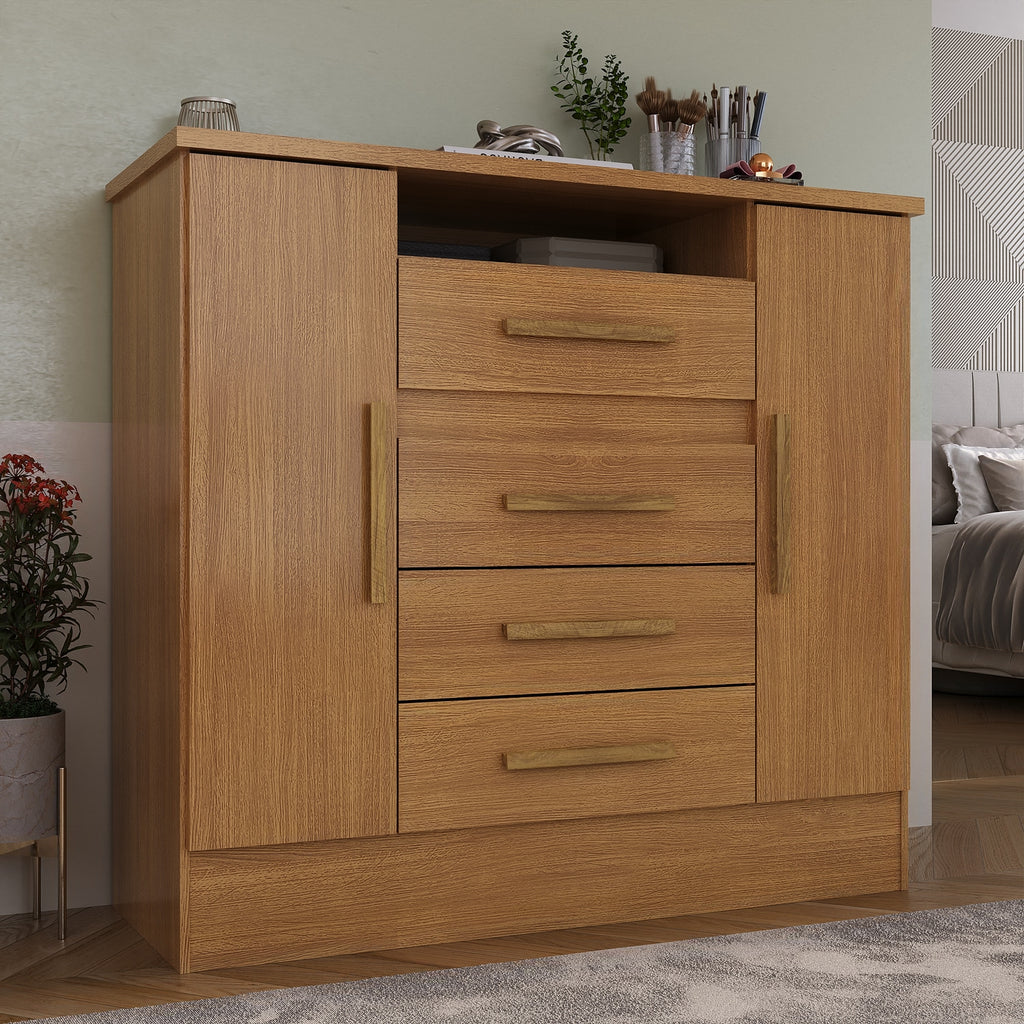 Cômoda 4 Gavetas e 2 Sapateiras Laguna 50CO2430 Cinamomo – RODIAL MÓVEIS