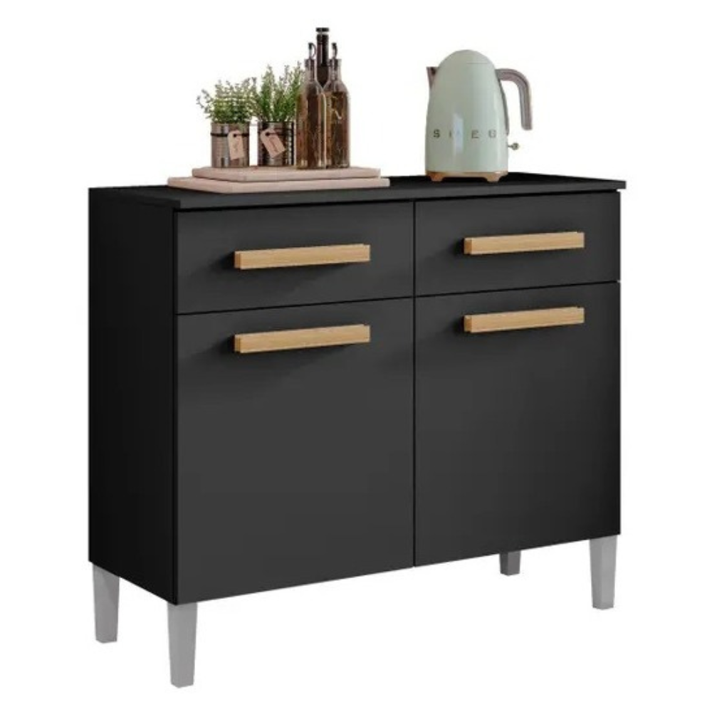 Balcão Para Cozinha Com 02 Portas e 02 Gavetas Juma Aramóveis - Móveis furniture
