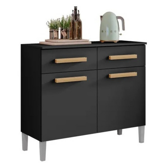 Balcão Para Cozinha Com 02 Portas e 02 Gavetas Juma Aramóveis - Móveis furniture