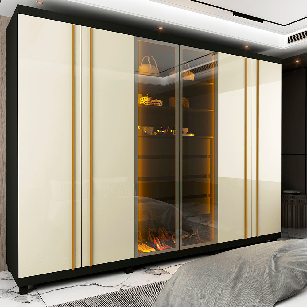 Roupeiro Absolut New Reflecta 6P c Led Pes Graf.Off Gelius - Móveis furniture