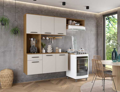 Cozinha Suspensa Gisele Pop Plus 5P2G2N Freijo/Off White Moveis Parana