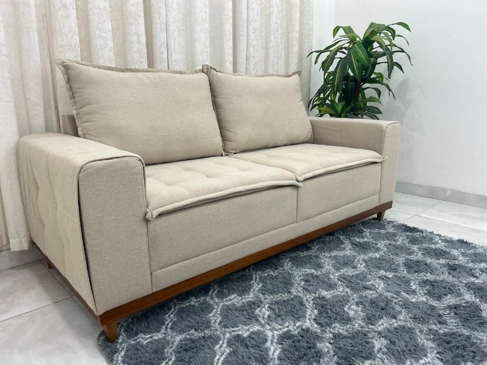 Sofá 2 lugares Arezzo Living 2.00m – Bege Linho - Móveis furniture
