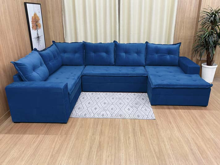 Sofá Canto Azul Leblon - Móveis furniture