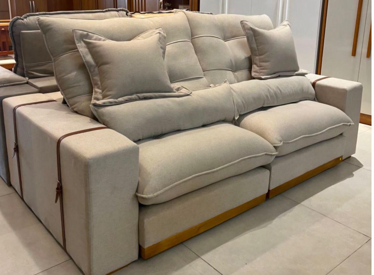 Sofá Toronto 4 Lugares Retrátil e Reclinável Veludo 250cm Di Vitrine
