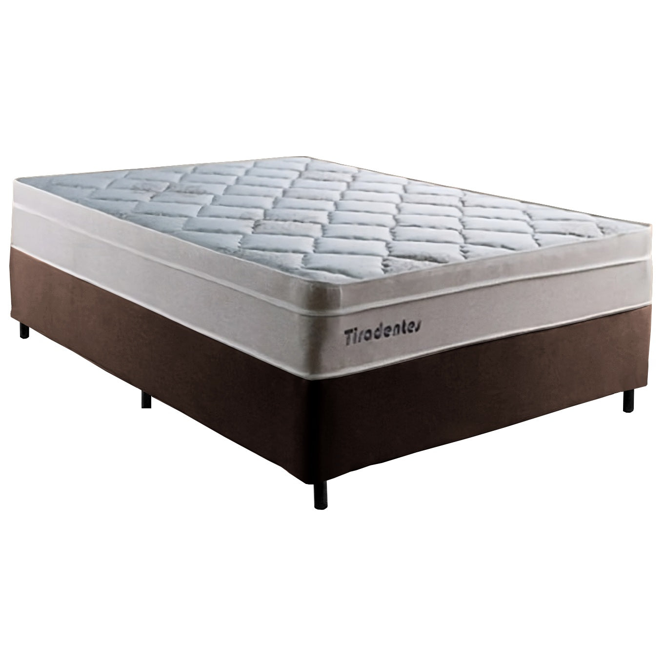 Colchão Casal Tiradentes D28 + Base Box Simples Corino Marrom – COLCHOMINAS + BIOSTAR