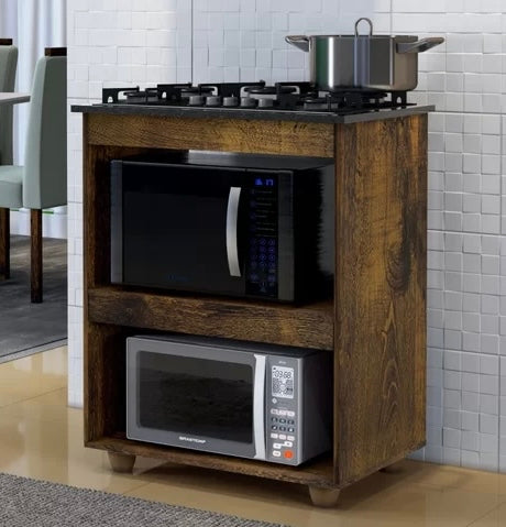 Balcão para Cooktop 4 Bocas 2 Nichos para Forno Turim Kaiki Móveis Ypê - Móveis furniture