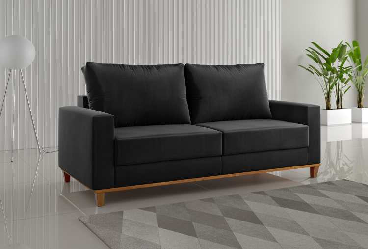 Estofado Living Felicia 180 3 Lgs Veludo Terracota Viero