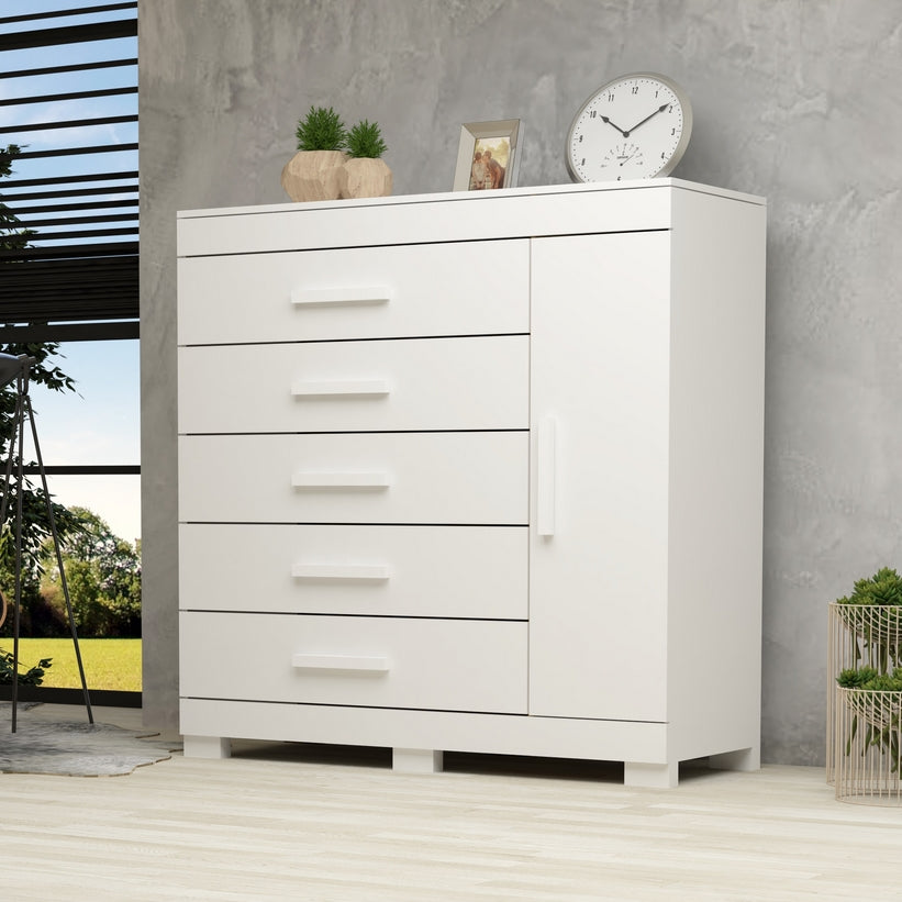 Cômoda 5 Gavetas com Sapateira Rayane Branco – ACP MÓVEIS - Móveis furniture
