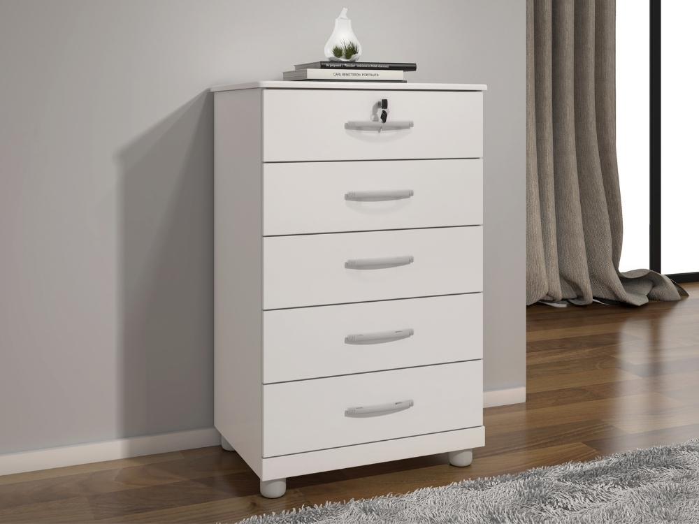 Cômoda 5 gavetas Ref.: 013 – Branco - Móveis furniture