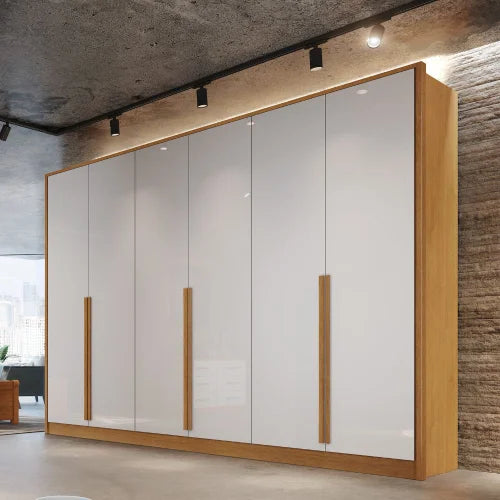 Guarda Roupa Ibiza Casal 6 Portas 8 Gavetas Bianchi NATURE/OFF WHITE