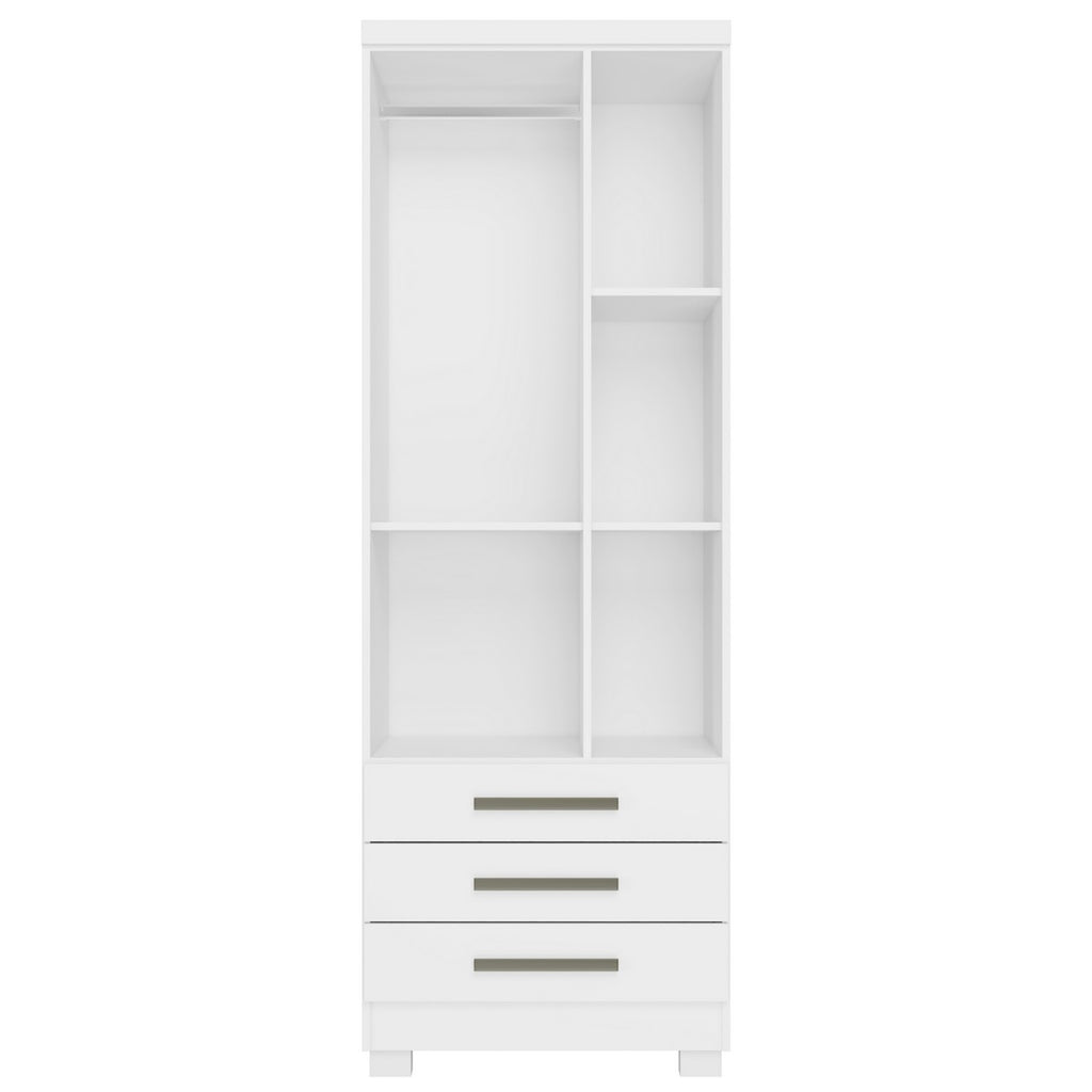 Guarda Roupa Floripa Solteiro 2 Portas 3 Gavetas Rud Rack - Branco - Móveis furniture