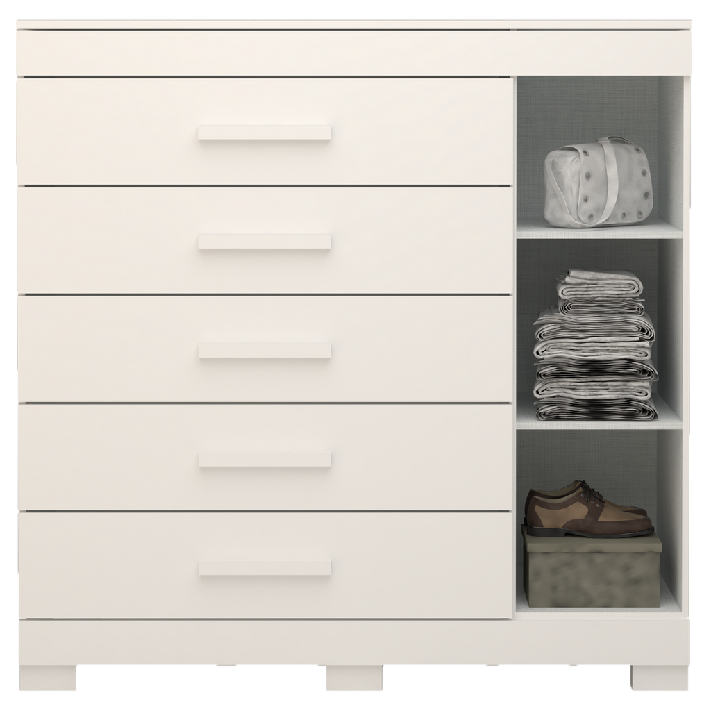 Cômoda 5 Gavetas com Sapateira Rayane Branco – ACP MÓVEIS - Móveis furniture
