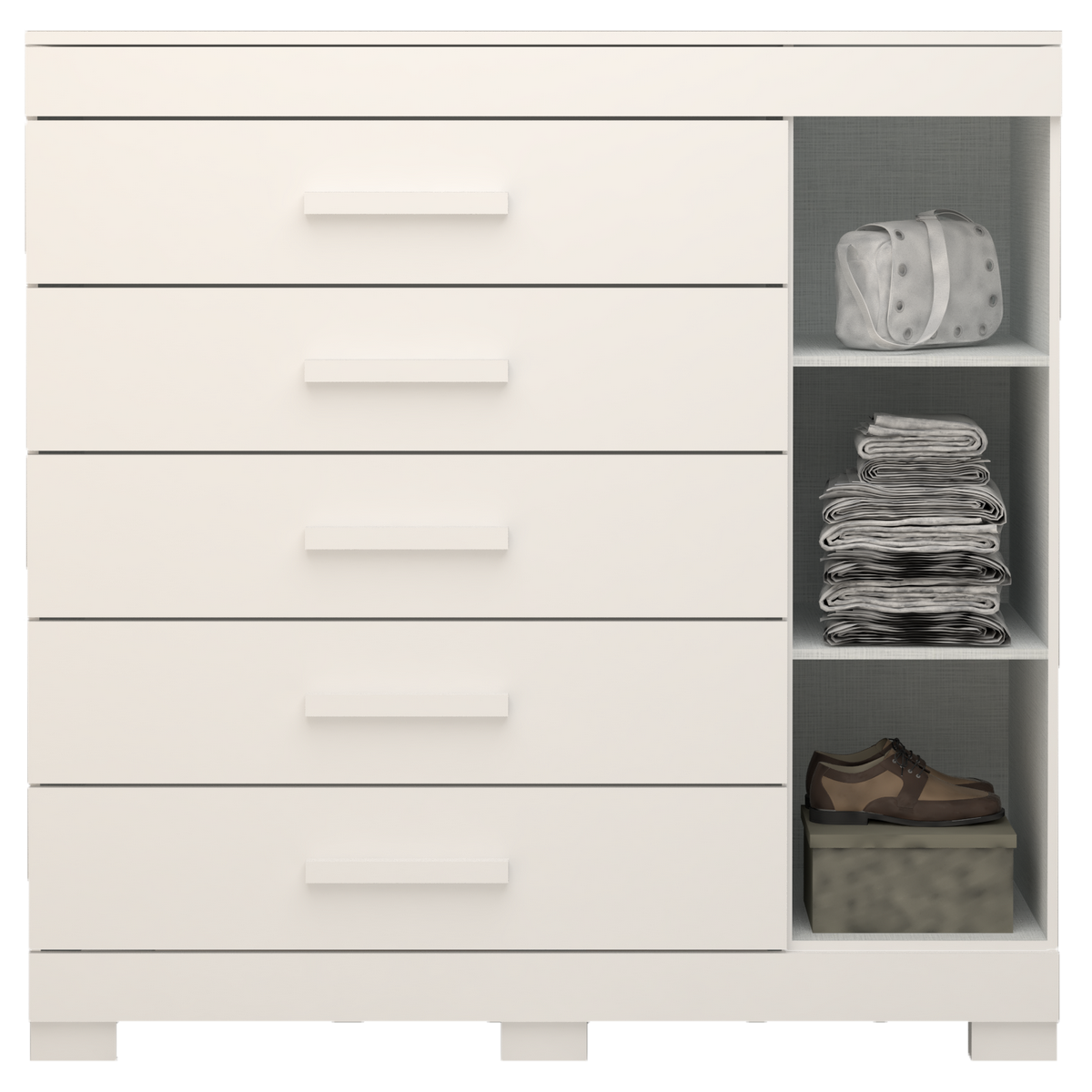 Cômoda 5 Gavetas com Sapateira Rayane Branco – ACP MÓVEIS - Móveis furniture