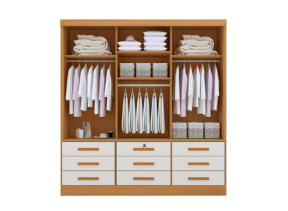 Guarda-Roupa 3 Portas Meridian 2,00 m Cinamono/Off White – D’DORO MÓVEIS