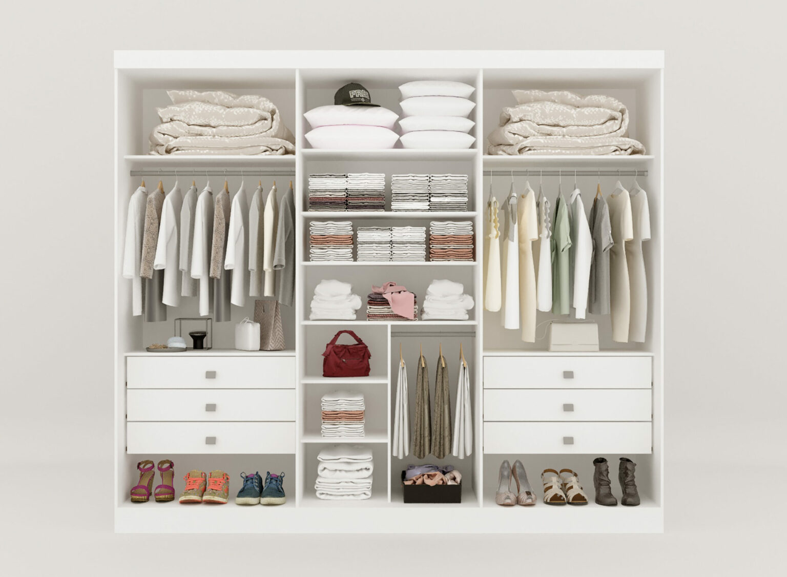 Guarda-Roupa 6 Portas Da Vinci 2,75 m Branco – D’DORO MÓVEIS