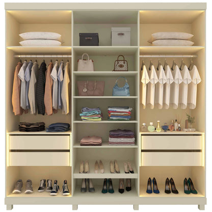 Guarda-Roupa Imperatriz 2,30 m 6 Portas/6 Reflecta Off White – GELIUS