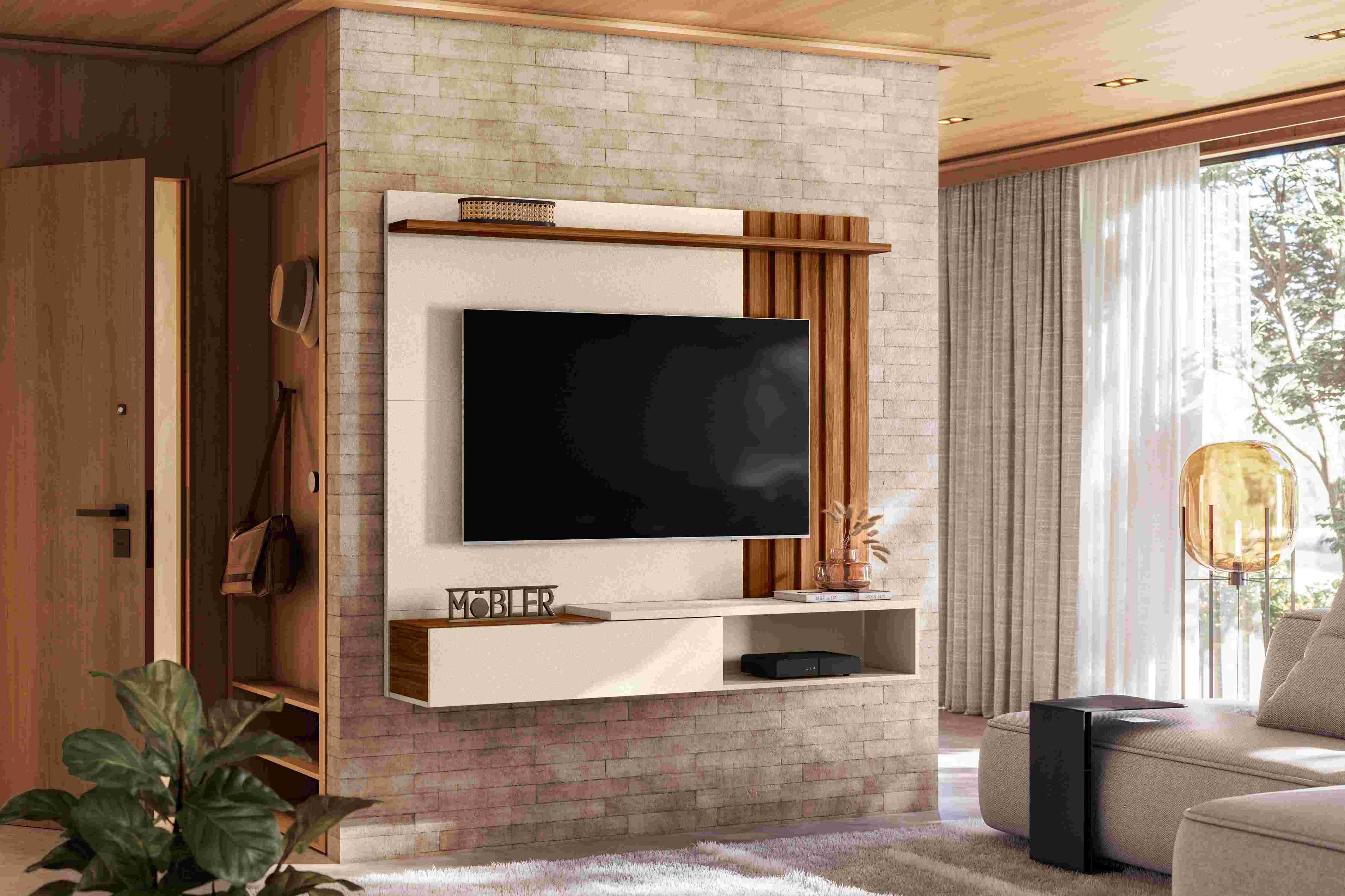 Home Suspenso Vegas 1.6 Perola Metalizado.Cinamomo Mel Mobler