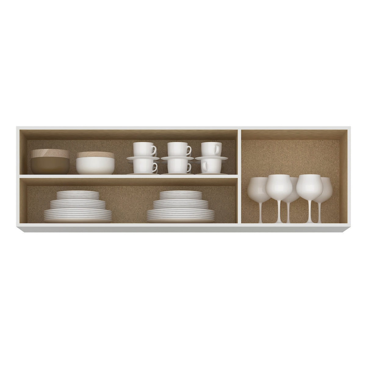 Armário Aéreo 3 portas Ipanema + Balcão(Tampo Comum)Copacabana Branco – FELLICCI - Móveis furniture