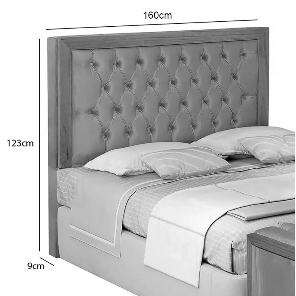 Cabeceira Imperial Queen em Suede Ra BEJE