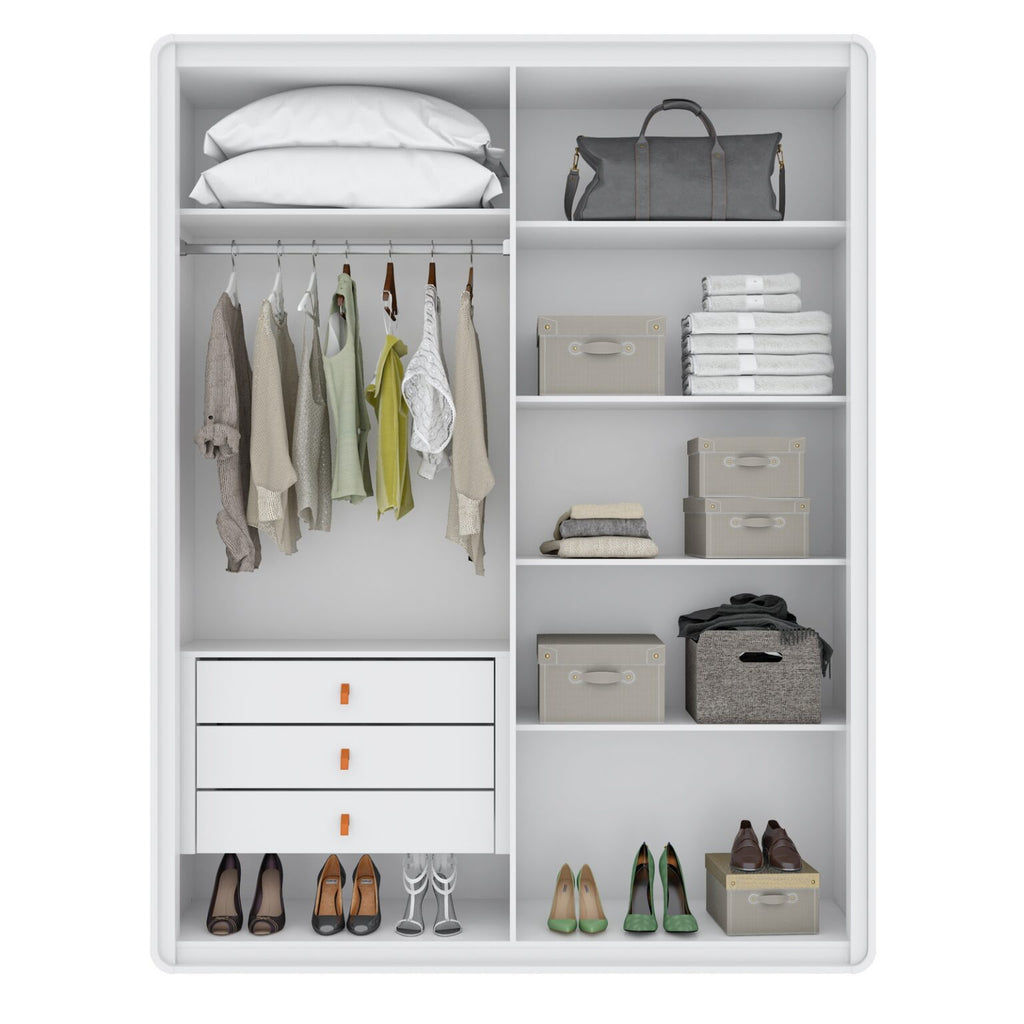Guarda-Roupa 4 Portas Loop 1,84 m Branco – LOPAS