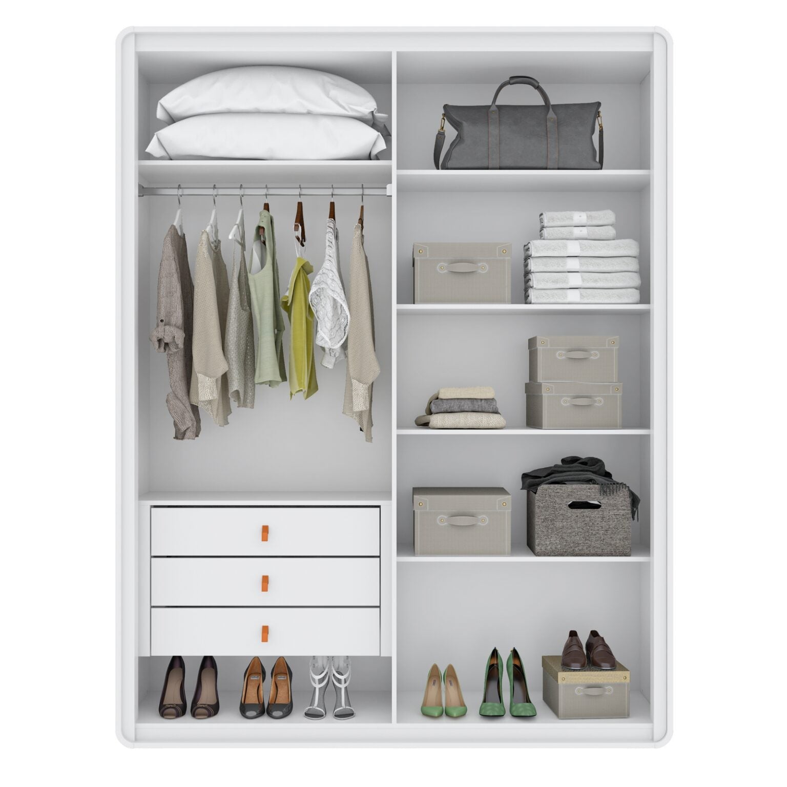 Guarda-Roupa 4 Portas Loop 1,84 m Branco – LOPAS