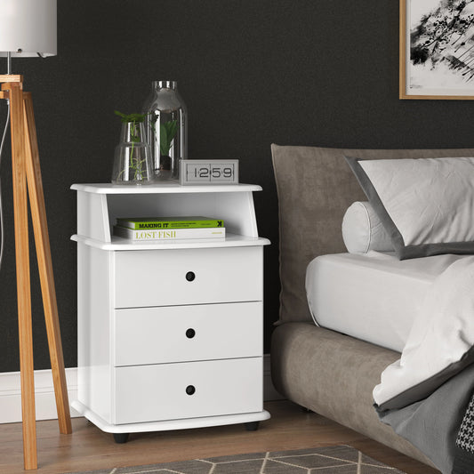Mesa de Cabeceira Luxo 1N3G Branco EJ Moveis