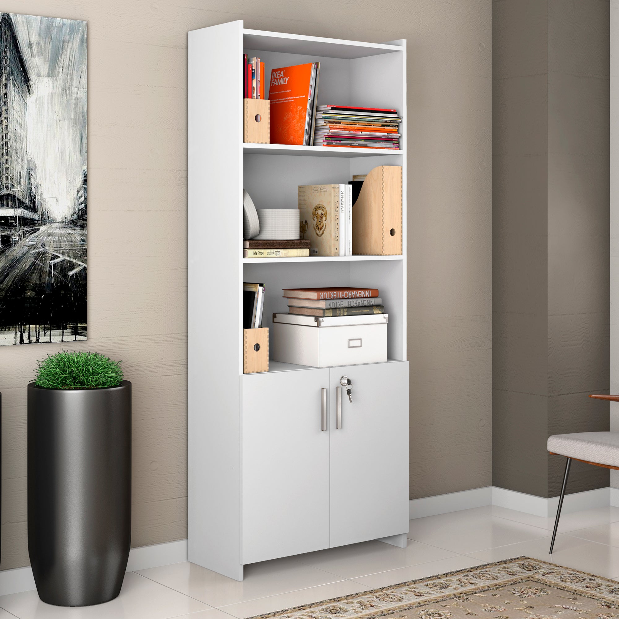 Multiuso Escritorio 2P3N Branco New Notavel