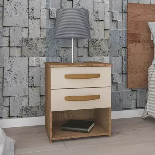 Mesa de Cabeceira Uruguai 2 Gavetas Atualle