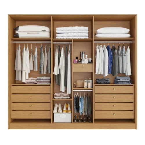 Guarda Roupa Ibiza Casal 6 Portas 8 Gavetas Bianchi NATURE/OFF WHITE