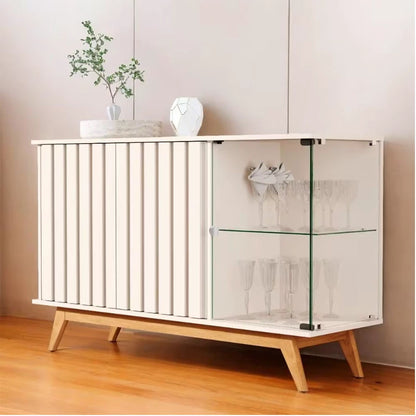 Buffet Açai Luxo Ripado com 3 Portas larg. 1.36m Perola JB Bechara - Móveis furniture